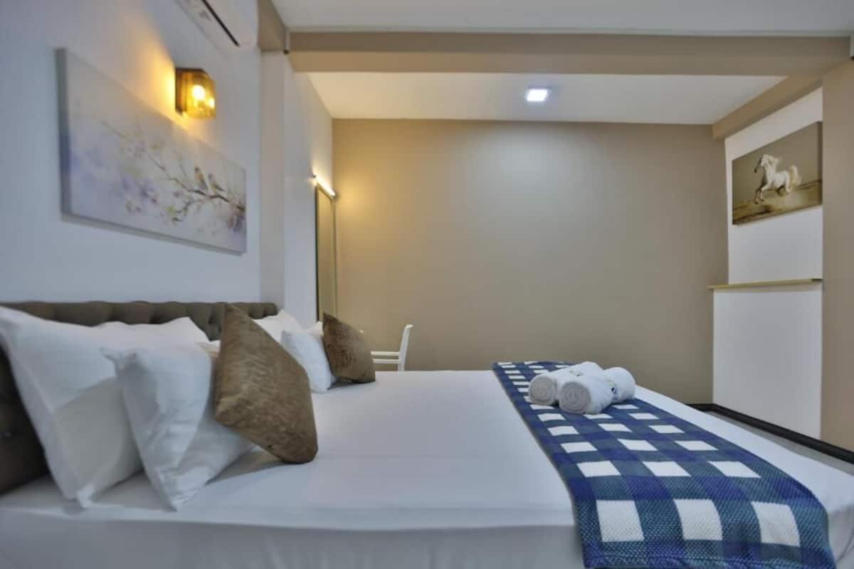 Habitación doble, 1 cama King size, para no fumadores, aire acondicionado | Tabla de planchar con plancha y wifi gratis