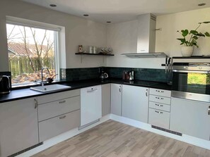 Fridge, oven, stovetop, dishwasher