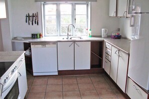 Frigorifero, piano cottura, lavastoviglie, macchina per tè/caffè