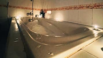 Combined shower/tub, free toiletries, hair dryer, towels