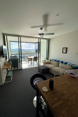 Living area - Modern, Light-Filled 1BR Near the City with Top Facilities (Bowen Hills)
