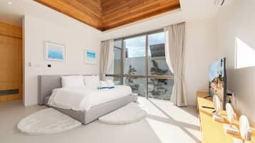 Deluxe Villa, 3 Bedrooms, Private Pool, Pool View | Desk, laptop workspace, iron/ironing board, cots/infant beds