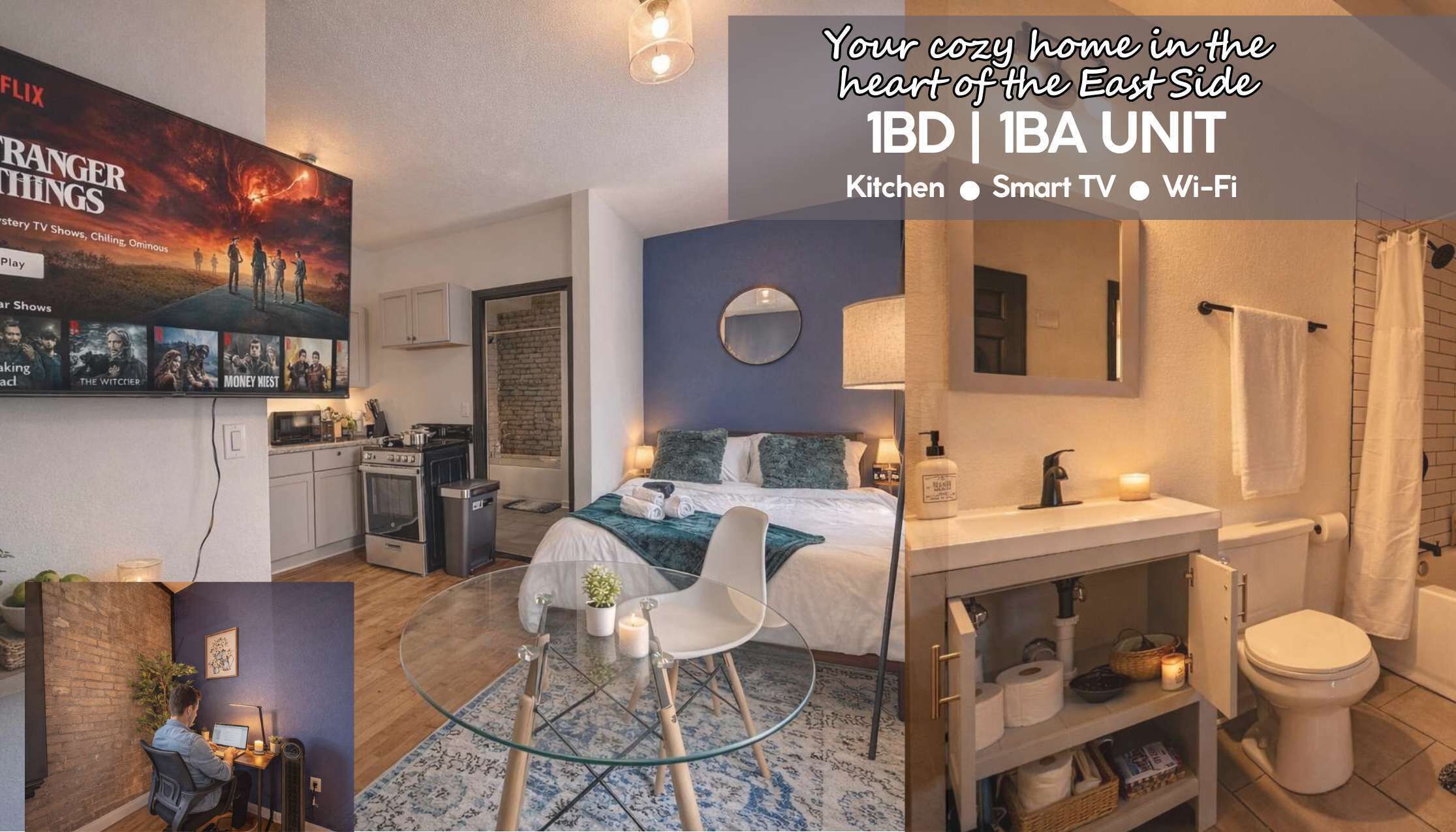 Iron/ironing board, WiFi, bed sheets