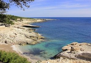 Chaises longues, serviettes de plage