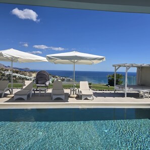 Outdoor pool - Villa Acropolis with Sea view a few minutes from Lindos (Theotokos)