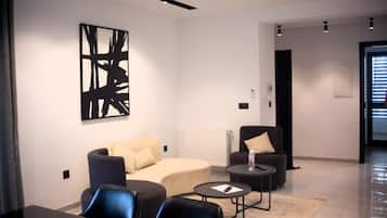 Deluxe-lejlighed - balkon - byudsigt | Opholdsområde