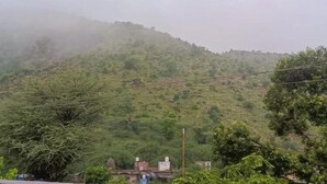 A rural landscape with a house and surrounding greenery. - Shree Siddhivinayak Hotel  (Achrol)