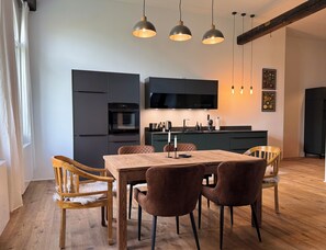 Dining - Vacation apartment Heuboden Gut Osterhausen Butjadingen - Relaxation in nature (Butjadingen)