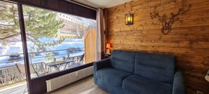 Apartment | Living area - Mountain Home, Balcony & Ski Access (Les Deux Alpes)