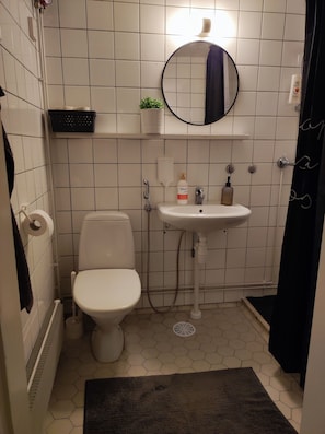 Haartrockner, Handtücher, Seife, Toilettenpapier