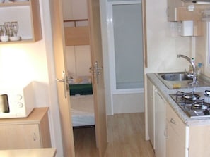 Fridge, microwave, coffee/tea maker