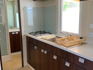 Microwave, coffee/tea maker - Mobile Home for 4 with Terrace - Fully Equipped Kitchen (Arvert)