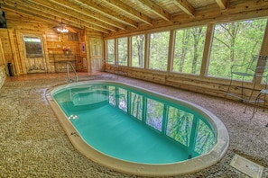 Indoor pool, a heated pool - Downtown Cabin|Private Pool|Hot Tub|Game Room (Pigeon Forge)