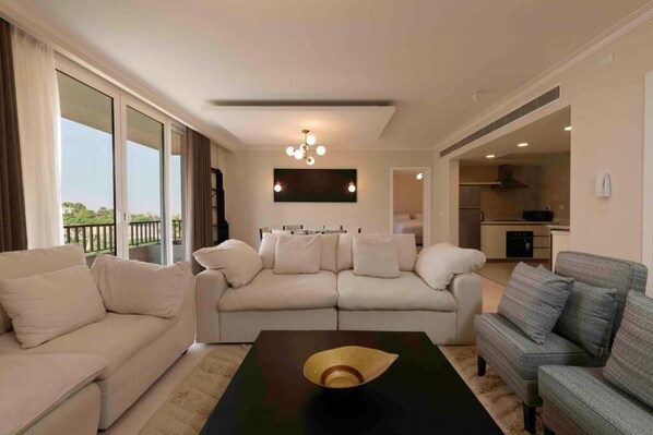 Apartment, Balcony, Garden View | Living area - PyramidsHills Near Grand Egyptian Museum (Giza)