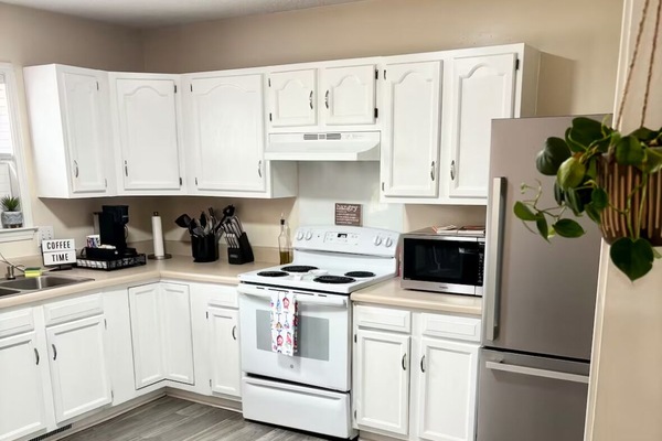 Microwave, oven, stovetop, dishwasher