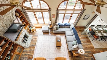Smart TV, fireplace, video games, books