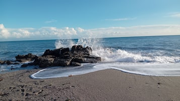 Accommodatie ligt op het strand, ligstoelen