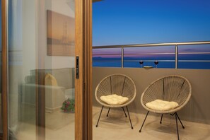 Terrace/patio - Overview Chania - sea view sunset spacious comfort 6 guests (Chania)