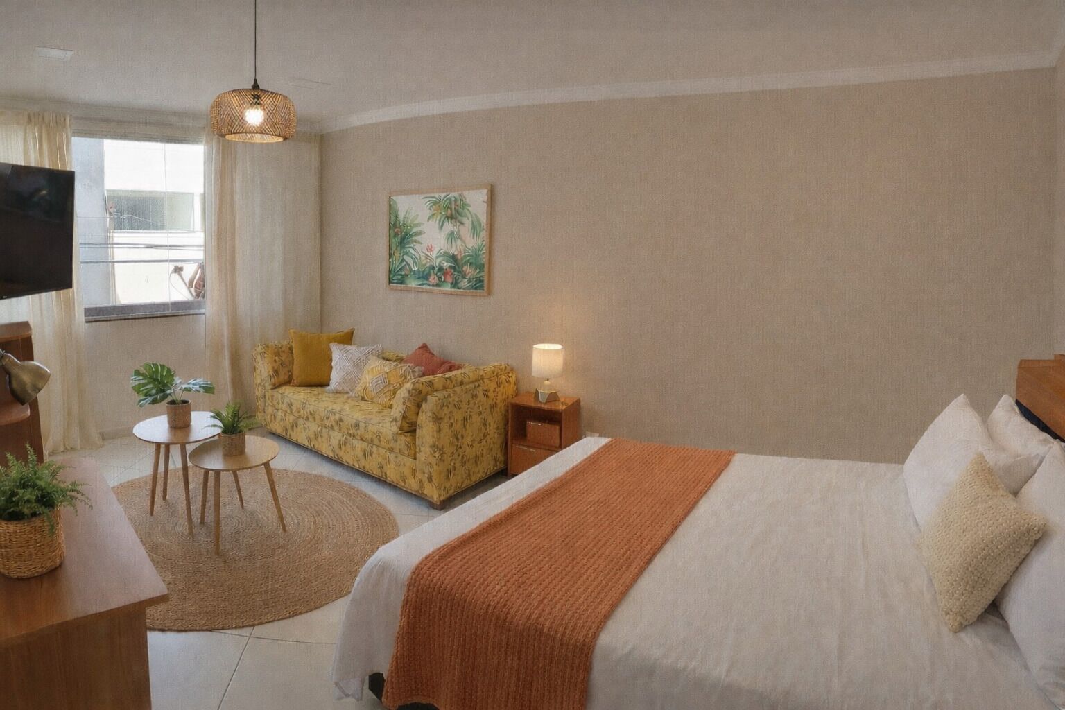 1 slaapkamer, een strijkplank/strijkijzer, internet, beddengoed