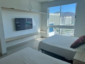 2 bedrooms, free WiFi, bed sheets, wheelchair access - Beach front apartment in SantaMarta in spectacular building with great amenities (Santa Marta)