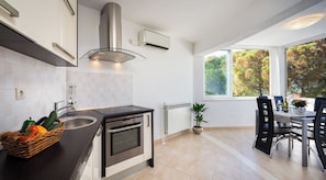 Fridge, microwave, oven, stovetop - Villa with private pool, terrace and garden with fireplace (Nerezisca)