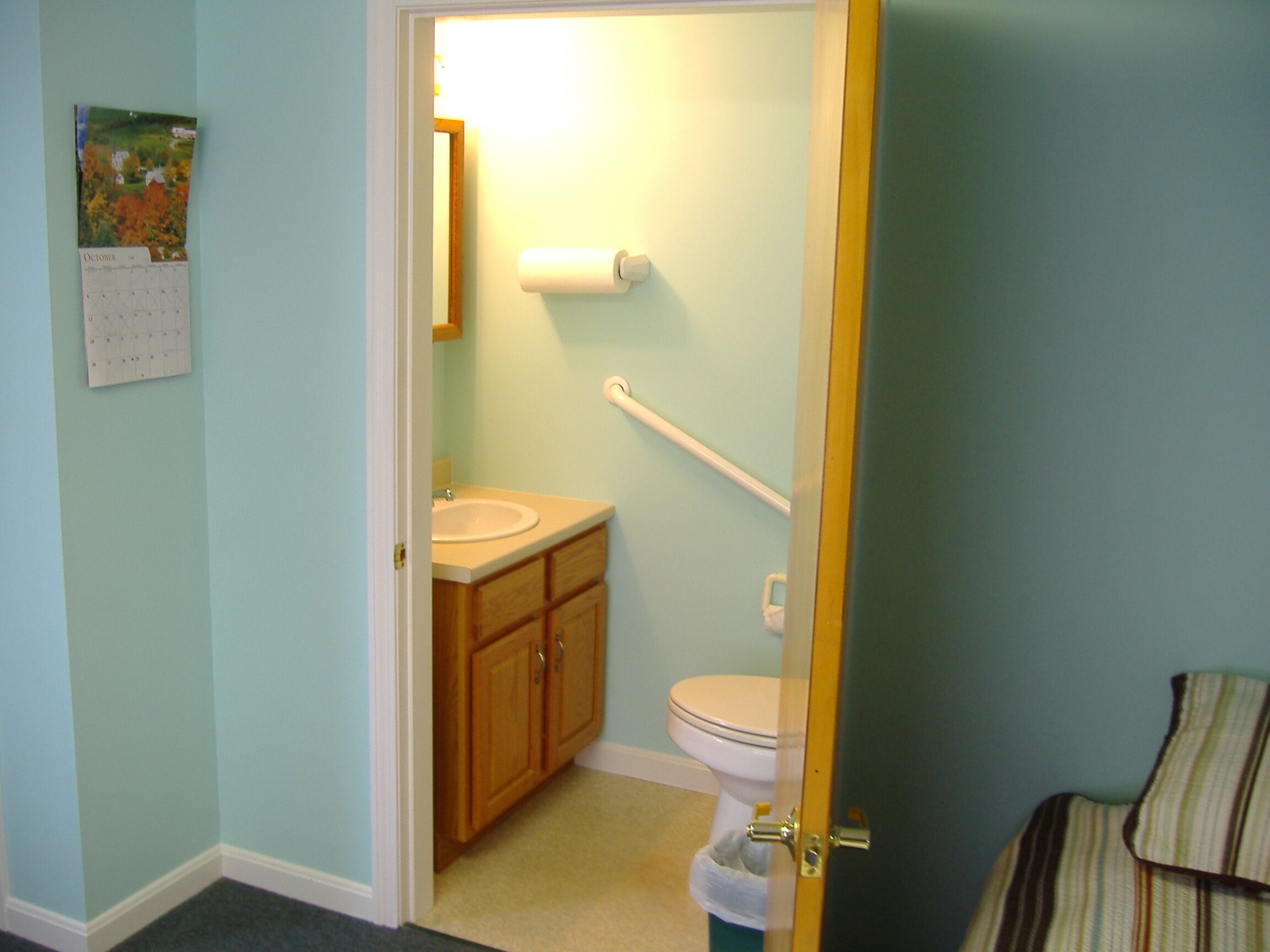 Shower, towels, toilet paper