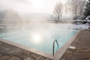 Outdoor pool, a heated pool - Notchbrook 2AB | 2 King Suites | Fireplace + Pool (Stowe)