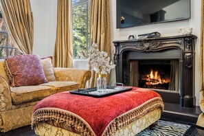 Una Smart TV, una chimenea, videojuegos, un reproductor de DVD