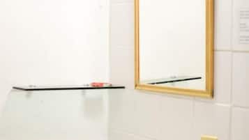 Dusj, håndklær, såpe og toalettpapir