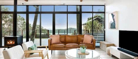 Télévision, cheminée