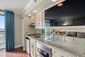 Microwave, stovetop, coffee/tea maker, toaster - Oceanfront Condo with Lazy River (North Myrtle Beach)