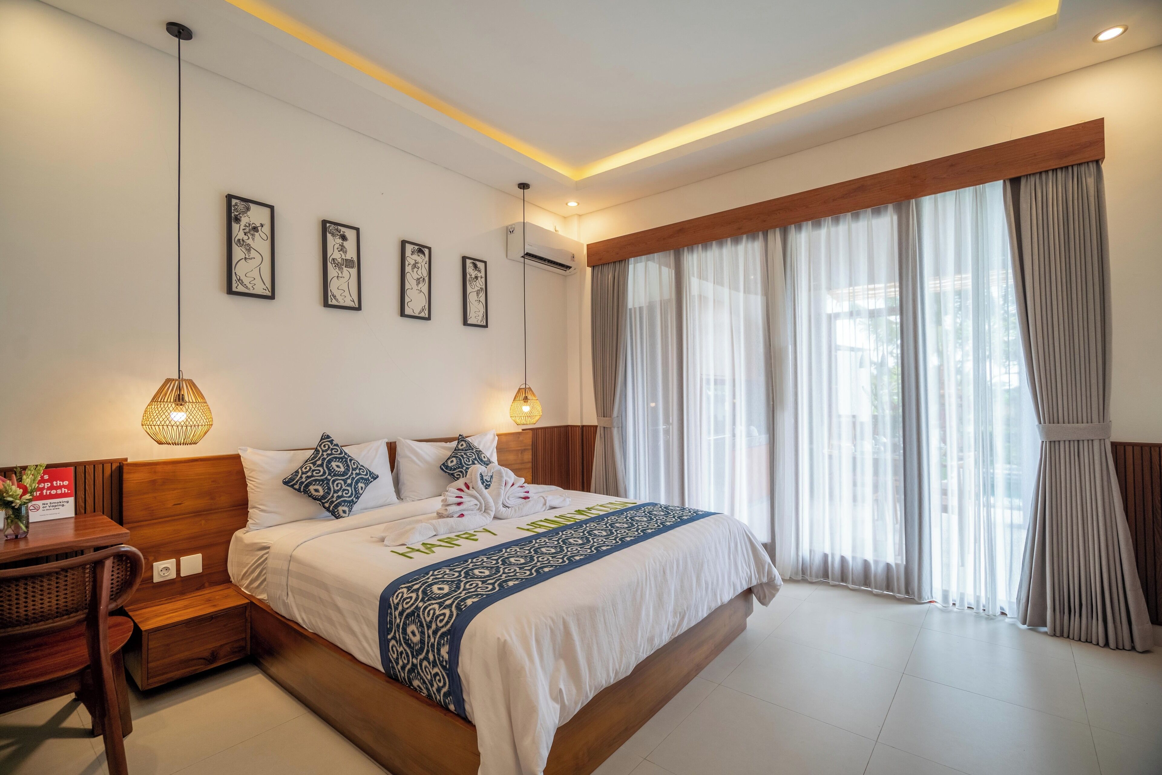 Family Villa, 2 Bedrooms, Private Pool | Desk, laptop workspace, free WiFi, bed sheets
