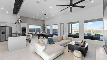 TV, fireplace, offices