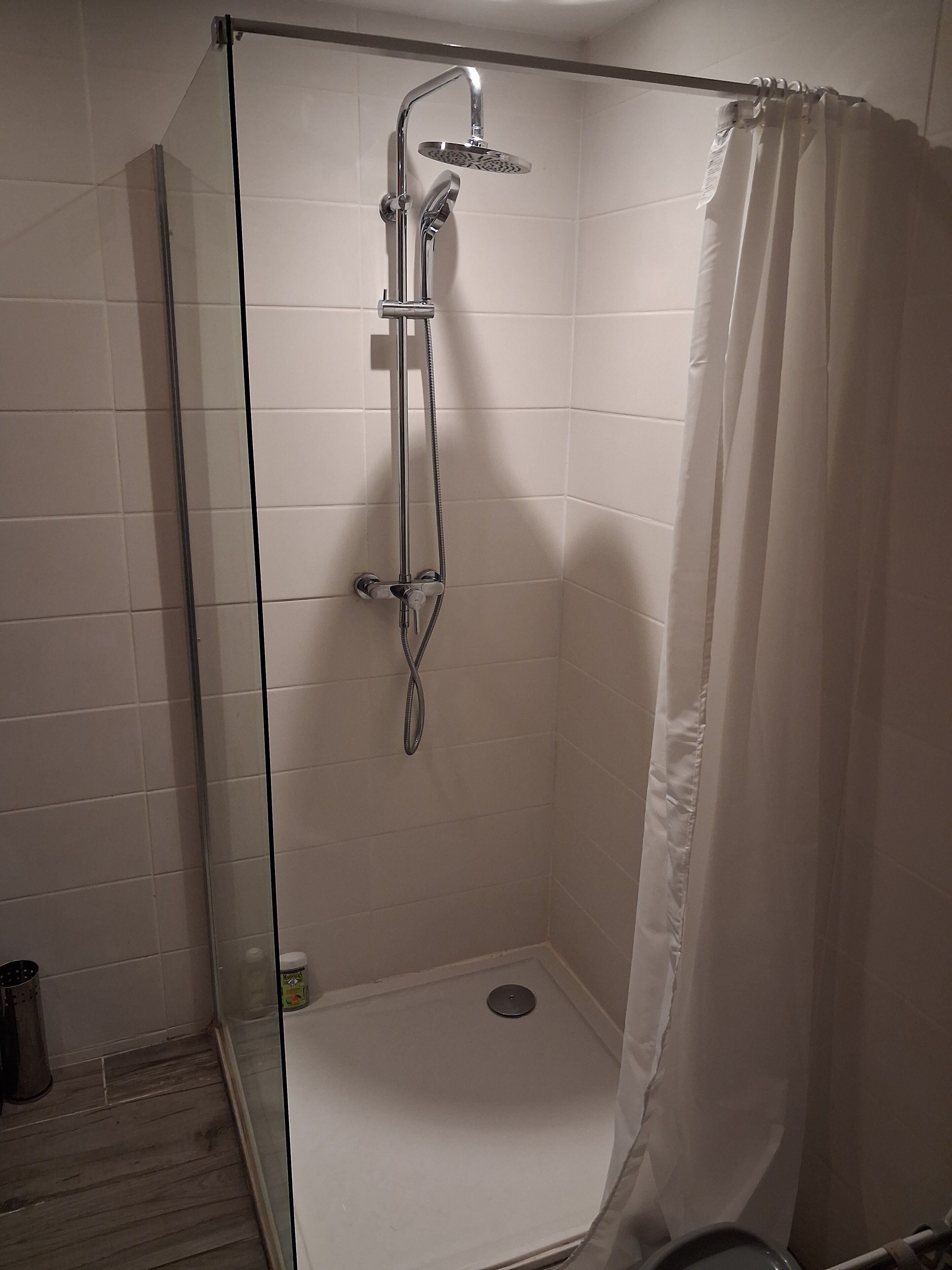 Hair dryer, soap, toilet paper