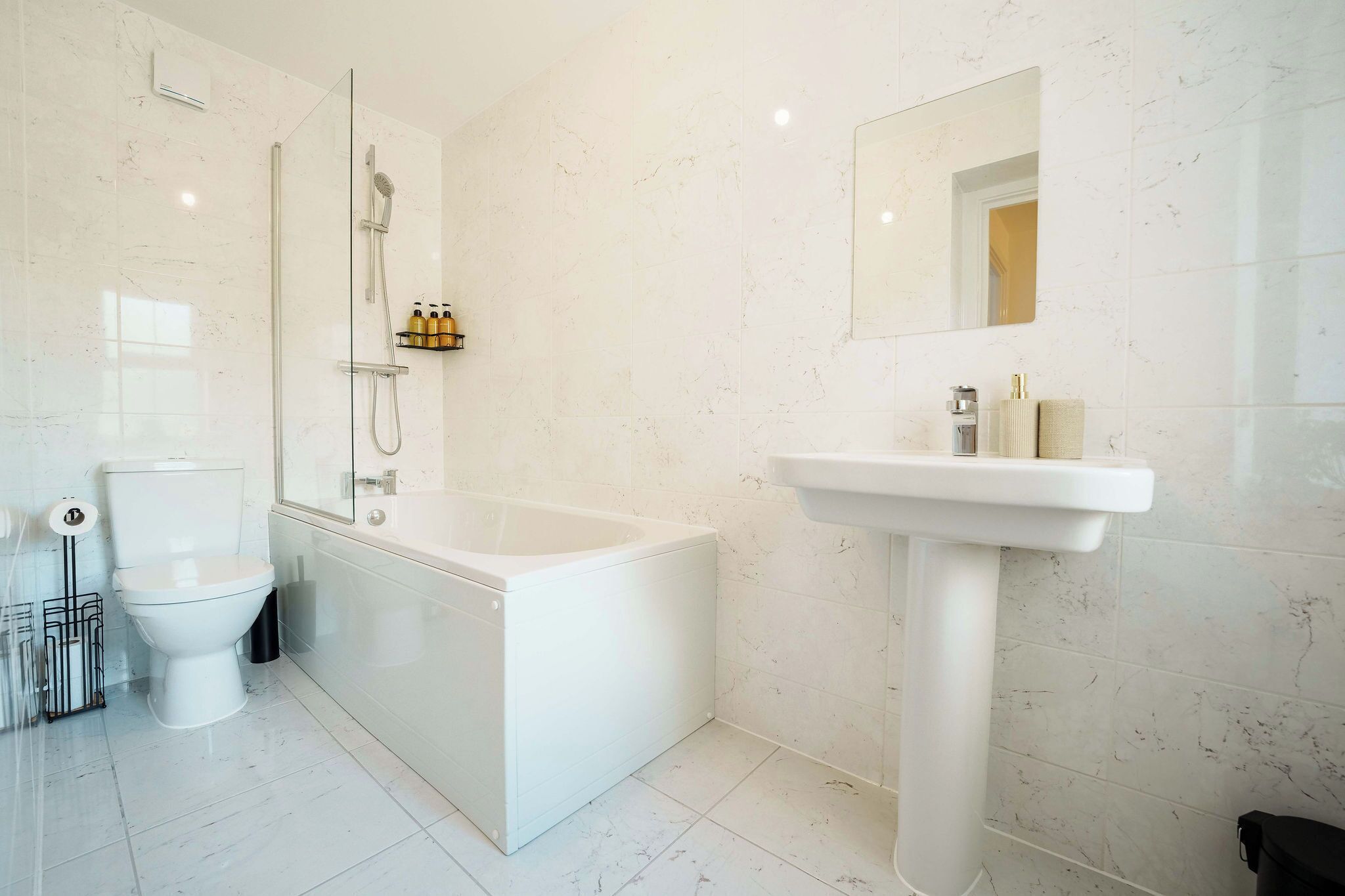 Towels, soap, toilet paper