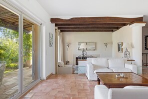 TV, fireplace - Les Berguières – Private estate & pool (Tourrettes-sur-Loup)