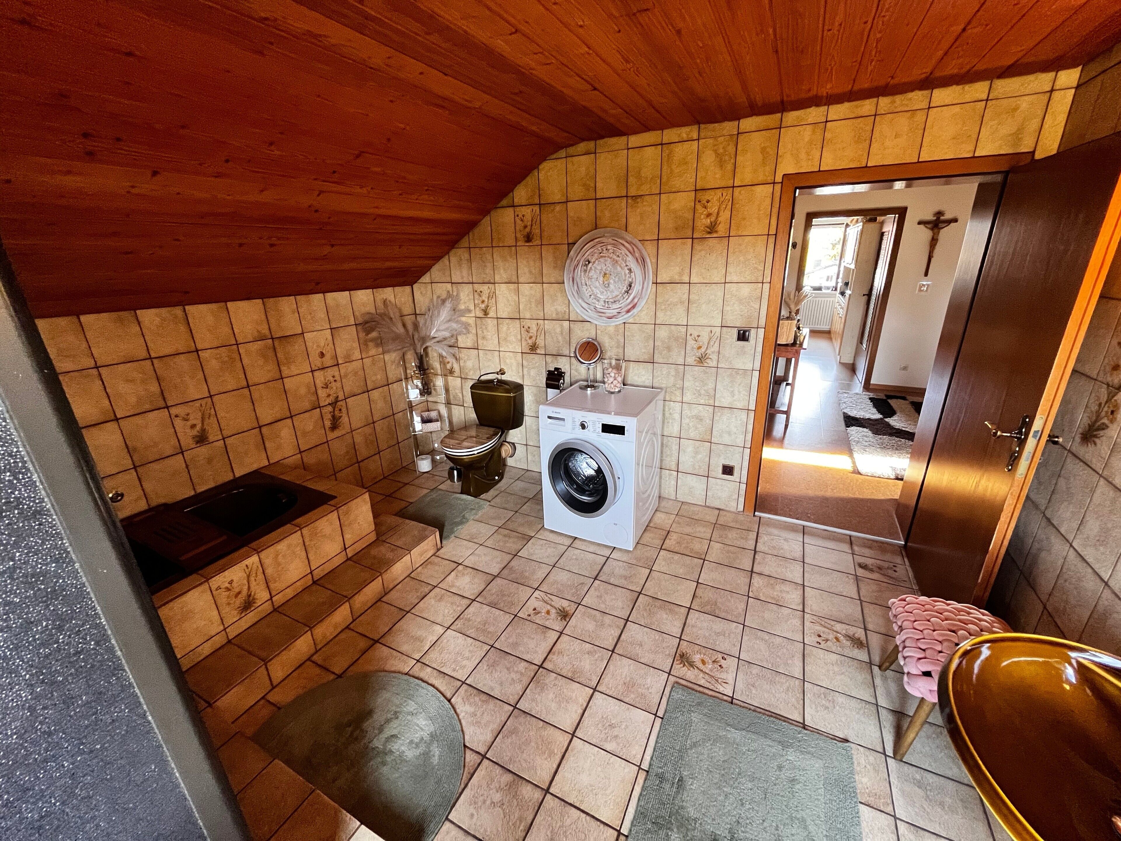 Een douche, handdoeken