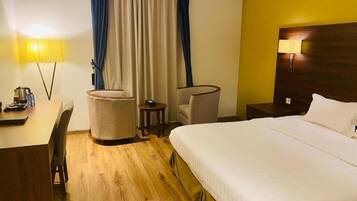 Blackout curtains, iron/ironing board, free WiFi