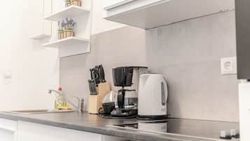 Basic-Apartment | Eigene Küche | Mini-Kühlschrank, Mikrowelle, Ofen, Herdplatte