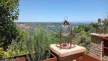 Vue sur la campagne depuis lâhĂ©bergement