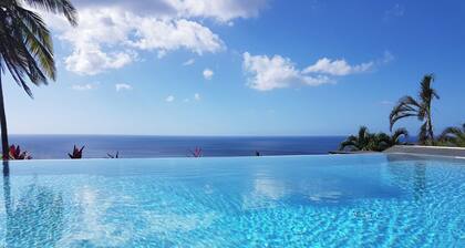 Villa with exceptional sea view on the ilets Pigeon, with infinity pool