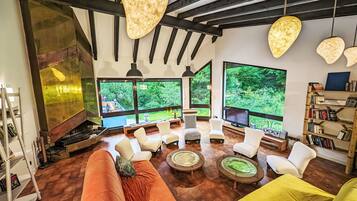 Télévision, cheminée