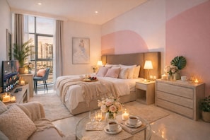 Premium bedding, memory foam beds, in-room safe, blackout drapes - Luxury Studio with Private Beach (Dubai)