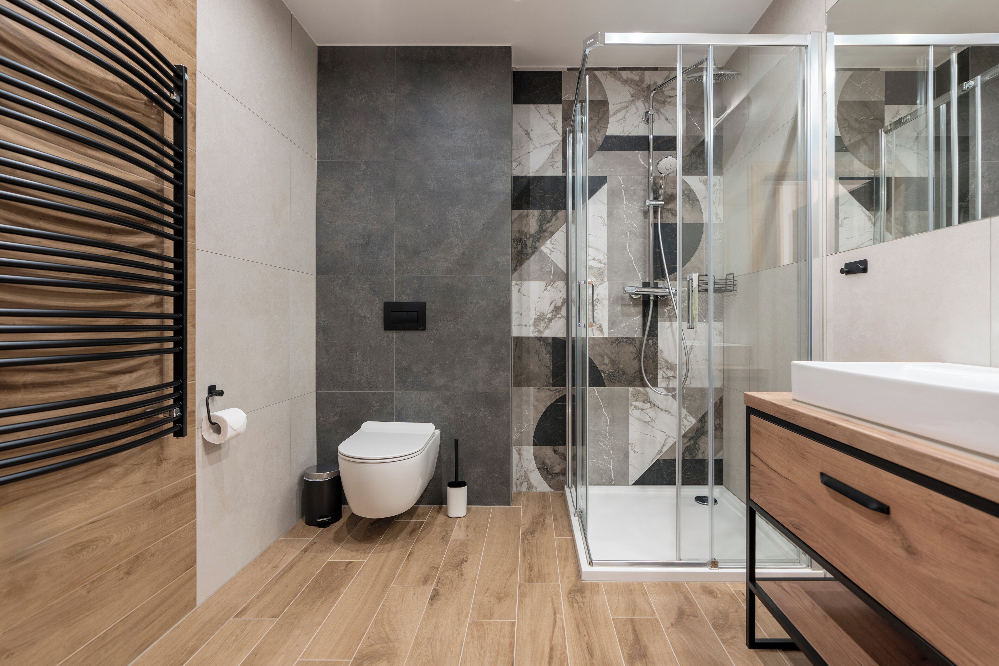 Appartement Standard | Salle de bain | Séchoir à cheveux, serviettes fournies