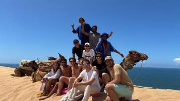 Aan een privéstrand