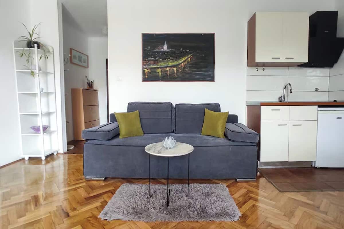 Căn hộ tiện nghi đơn giản, 1 phòng ngủ, phòng tắm riêng, quang cảnh vườn | Khu phòng khách | TV LCD 41-cm có truyền hình kỹ thuật số