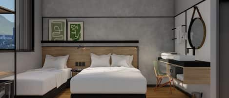 Habitación, varias camas