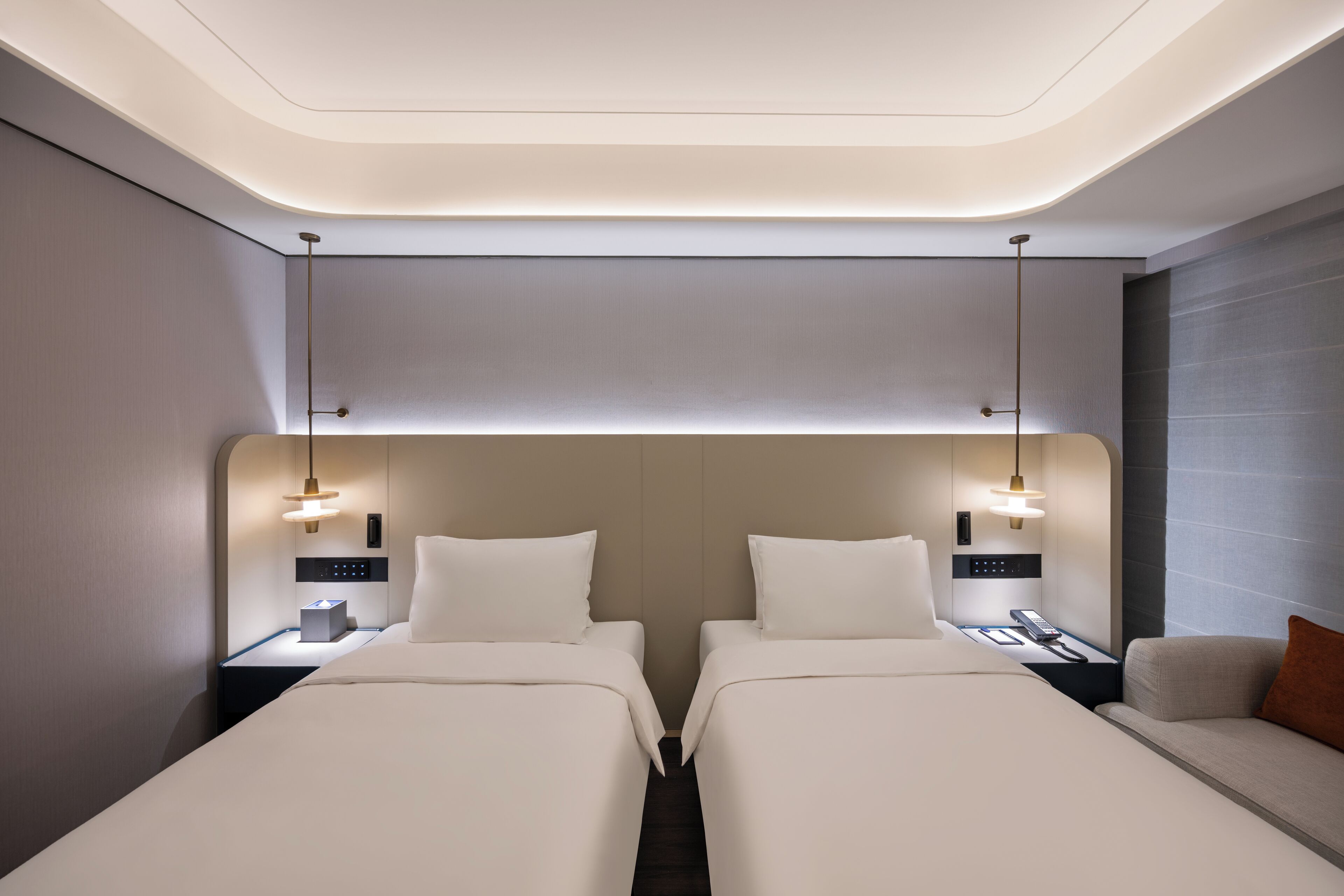 Down comforters, free minibar, laptop workspace, blackout drapes