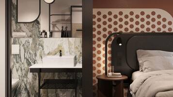 Premium bedding, blackout drapes, soundproofing, WiFi (free)
