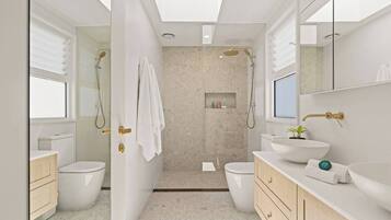 Hair dryer, towels
